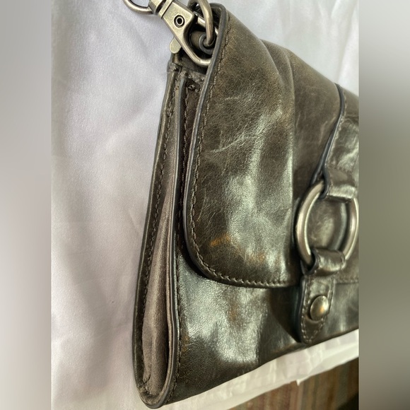 FRYE Leather Crossbody Gray Distressed Leather Bag - Picture 5 of 9